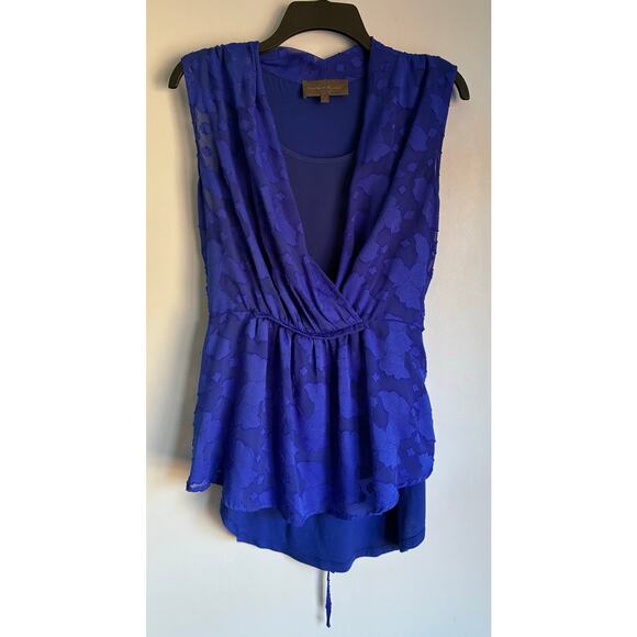 Sunday in Brooklyn Anthropologie Blouse Floral Blue Large - Picture 8 of 11